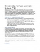 Deep Learning Hardware Accelerator Design in Fpga