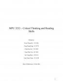 Mpu 3253 – Critical Thinking and Reading Skills