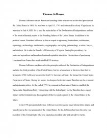 Реферат: Thomas Jefferson Essay Research Paper Jefferson was