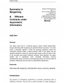Symmetry in Bargaining & Efficient Contracts Under Asymmetric Information