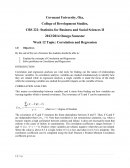 Cbs 221 Correlation and Regression