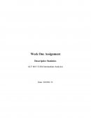 Week one Assignment Descriptive Statistics