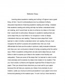Reflection Essay.
