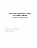 Development and Challenges in Islamic Microfinance in Malaysia.