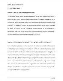 Origin And Evolution Of Earth Research Questions For A