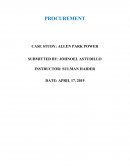 Allen Park Powder Procurement