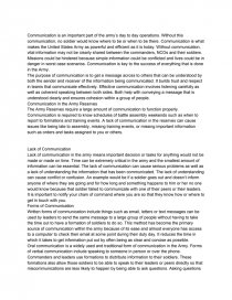 importance of communication in the military essay